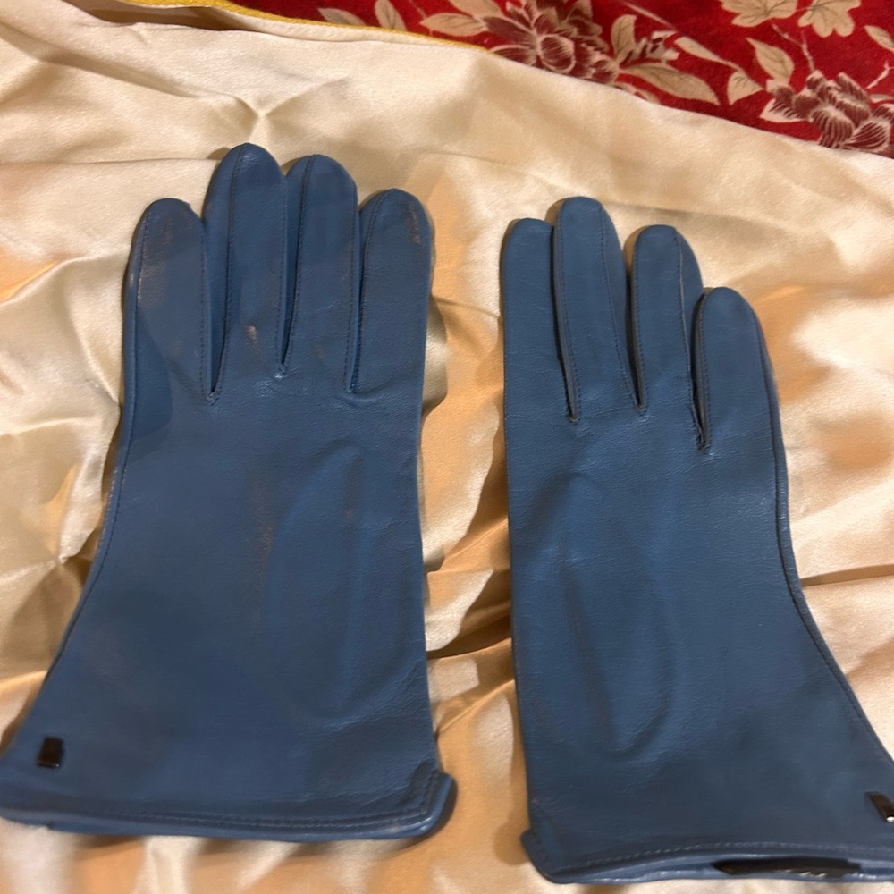 These gloves are from one finest glove makers in Austria.   Robin’s egg blue.  7